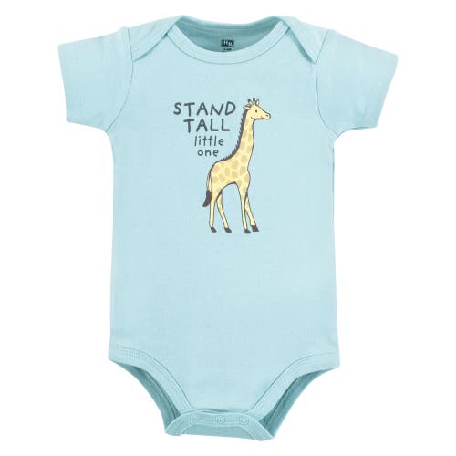 Hudson Baby Essential Cotton Bodysuits 5-piece Set In Blue