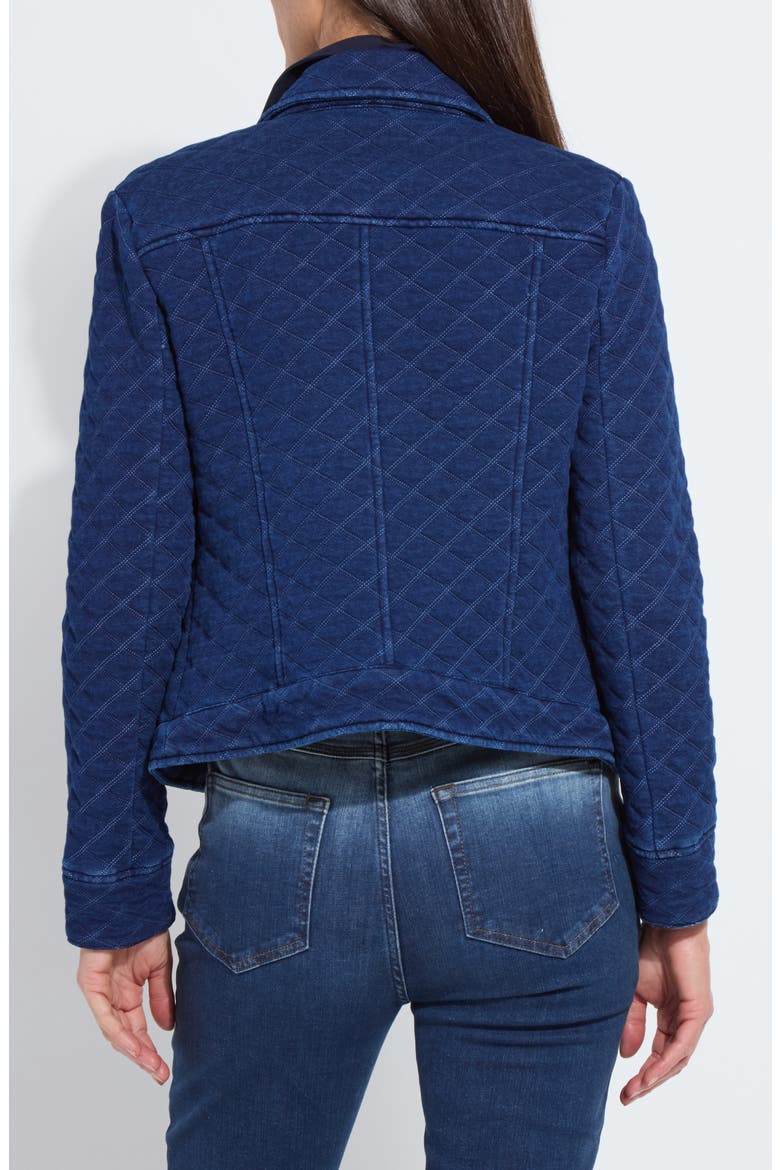 Elora Quilt Jacquard Knit Jacket, Alternate, color, INDIGO
