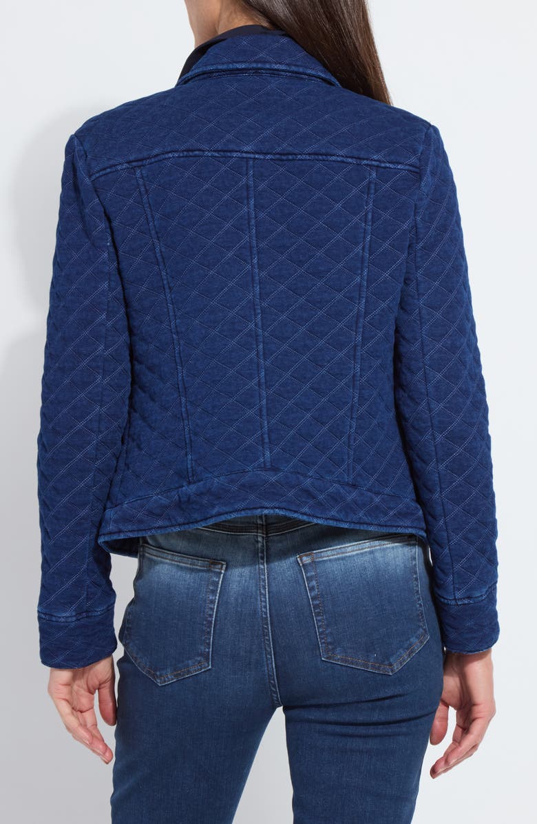 Lysse Elora Quilt Jacquard Knit Jacket, Alternate, color, Indigo