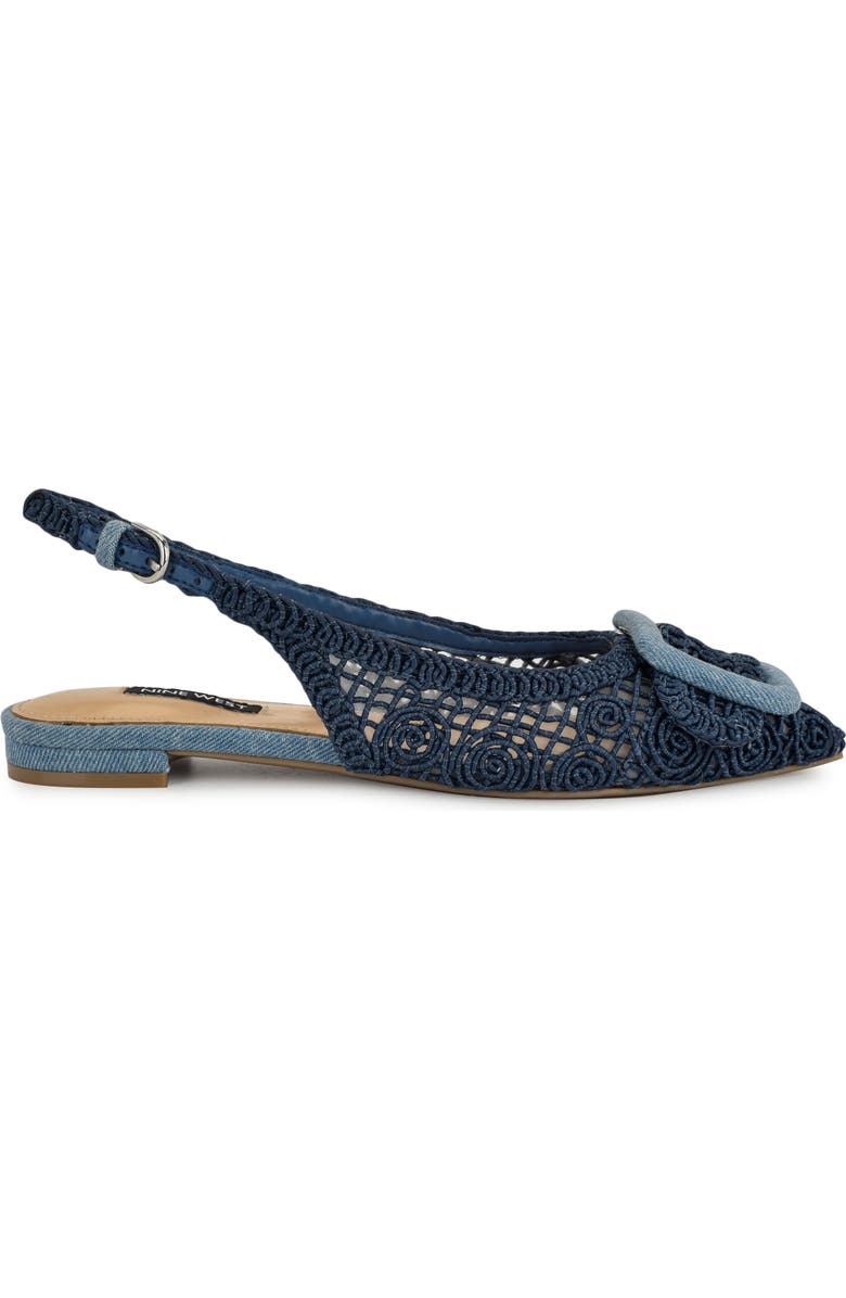 Nine West Jasser Pointed Toe Slingback Flat, Alternate, color, Light Blue