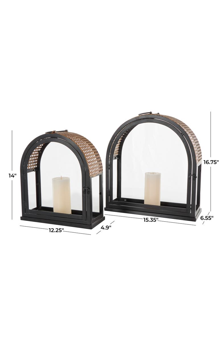 GINGER BIRCH STUDIO Set of 2 Lantern Candleholders, Alternate, color, Black