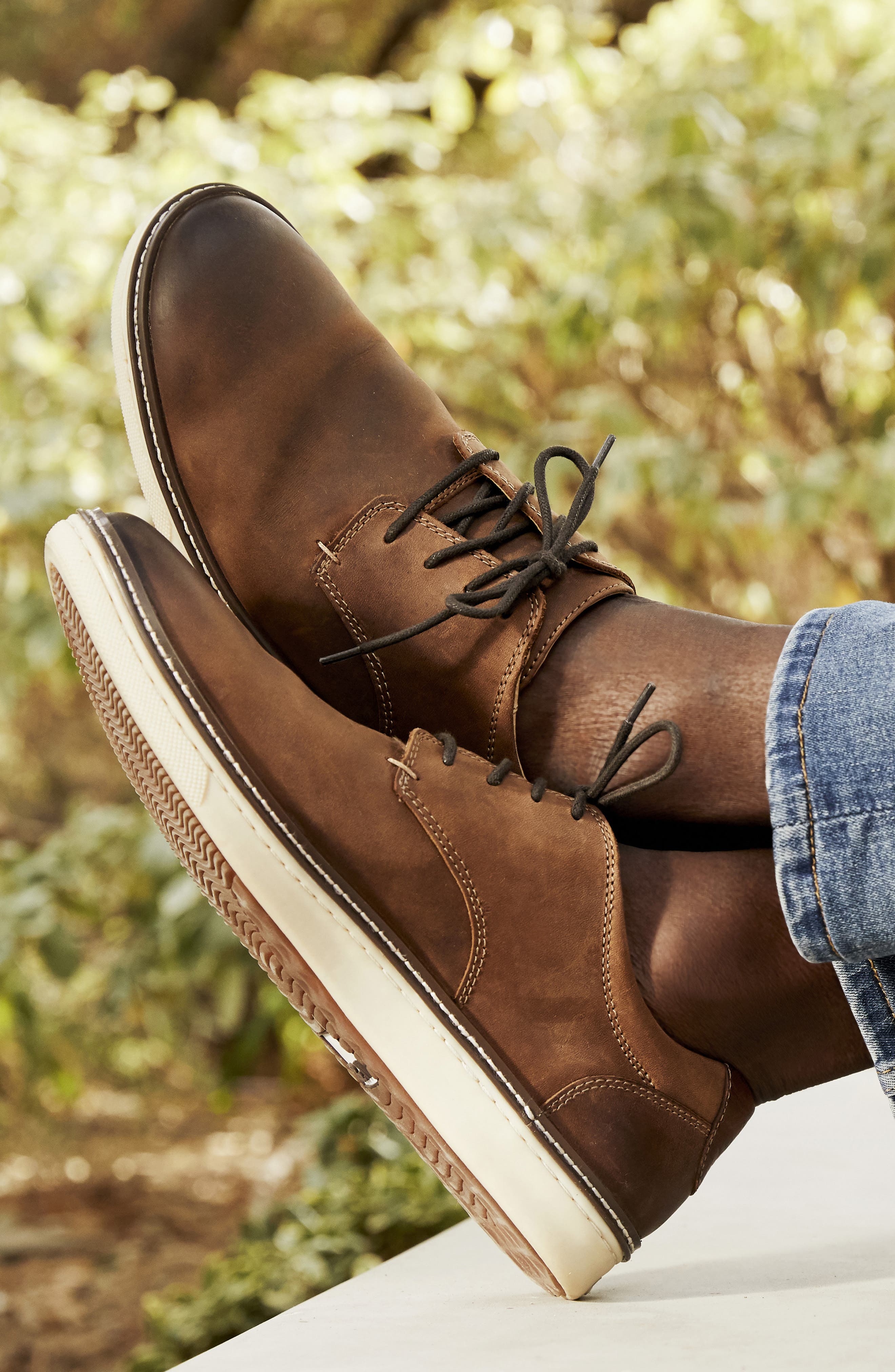 Johnston & Murphy 'McGuffey' Plain Toe Derby, Alternate, color, Tan Calfskin