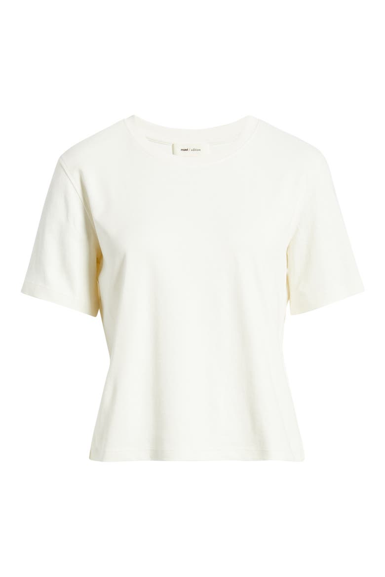 Crewneck Cotton T-Shirt, Alternate, color, MARSHMALLOW
