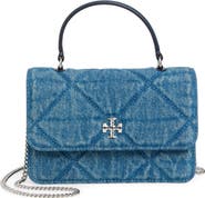 Tory Burch Mini Kira Diamond Quilted Denim Tote