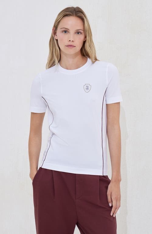 Brunello Cucinelli Techno Jersey Embellished T-shirt In White