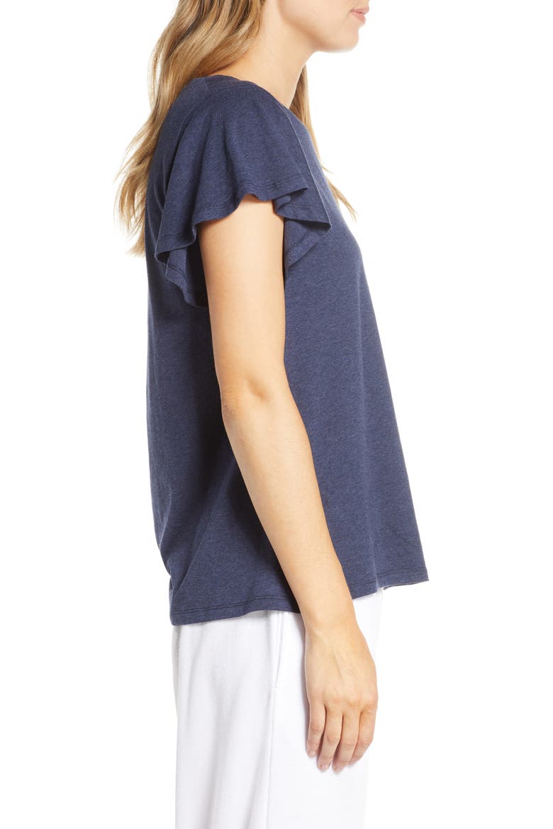 Flutter Sleeve Tee, Alternate, color, NAVY