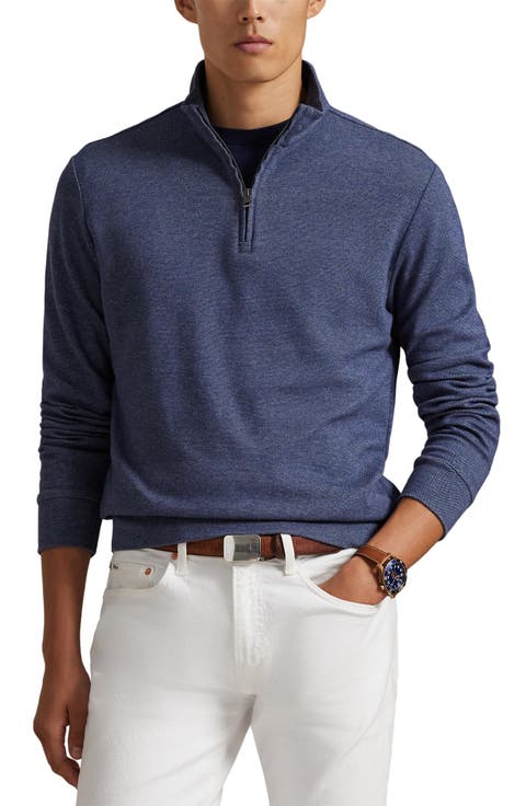 Textured Double Knit Quarter Zip Pullover