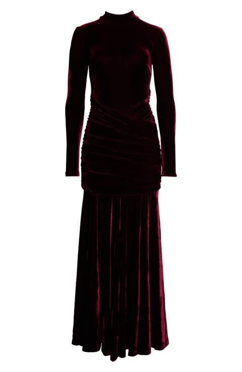 Korina Long Sleeve Velvet Gown