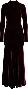 Bardot Korina Long Sleeve Velvet Gown