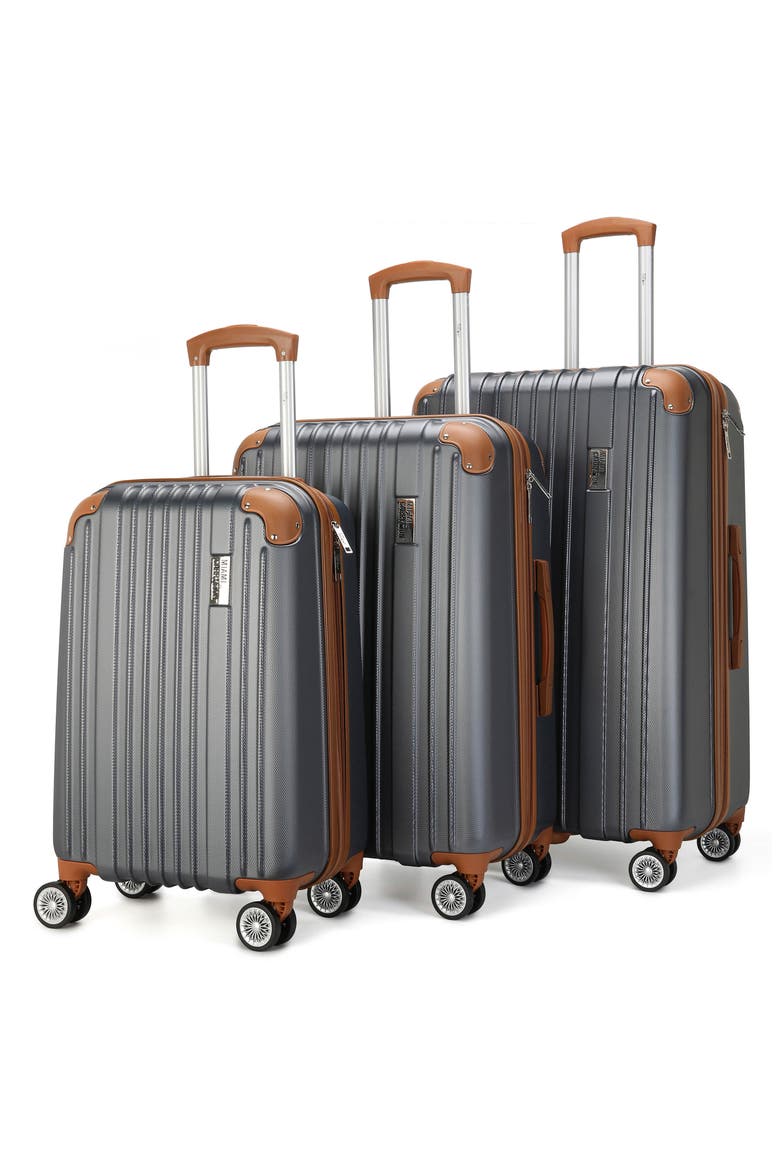 Collins 3-Piece Hardside Spinner Luggage Set, Alternate, color, GRAY