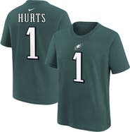 Nike Youth Nike Jalen Hurts Midnight Green Philadelphia Eagles Player Name & Number T-Shirt
