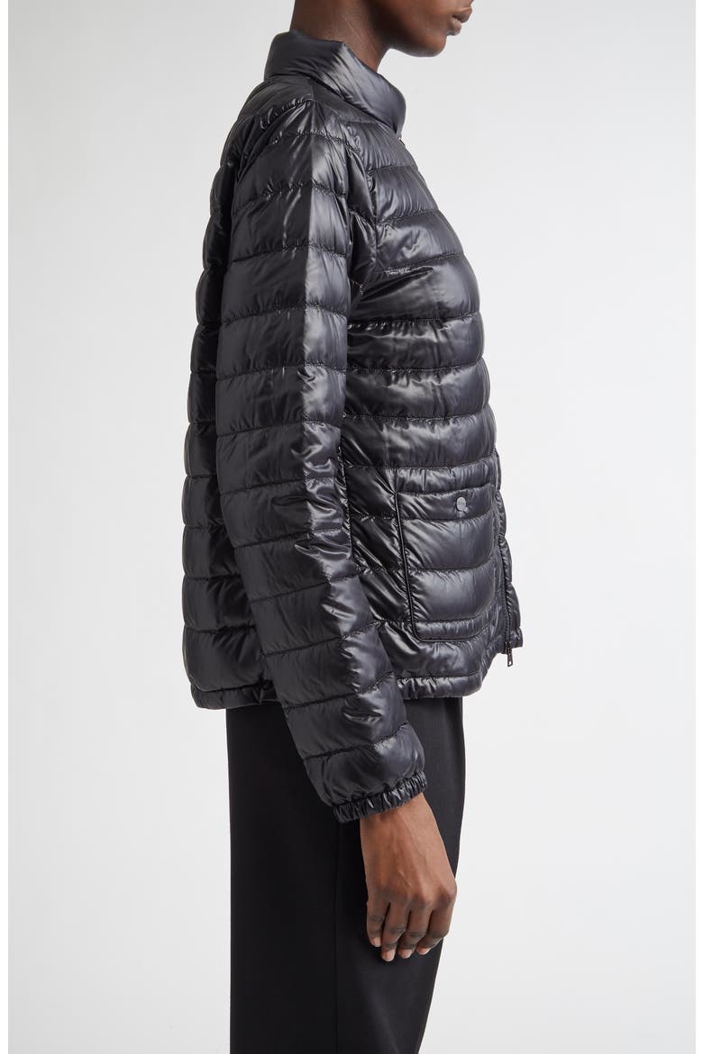 Shiny Down Puffer Jacket, Alternate, color, BLACK