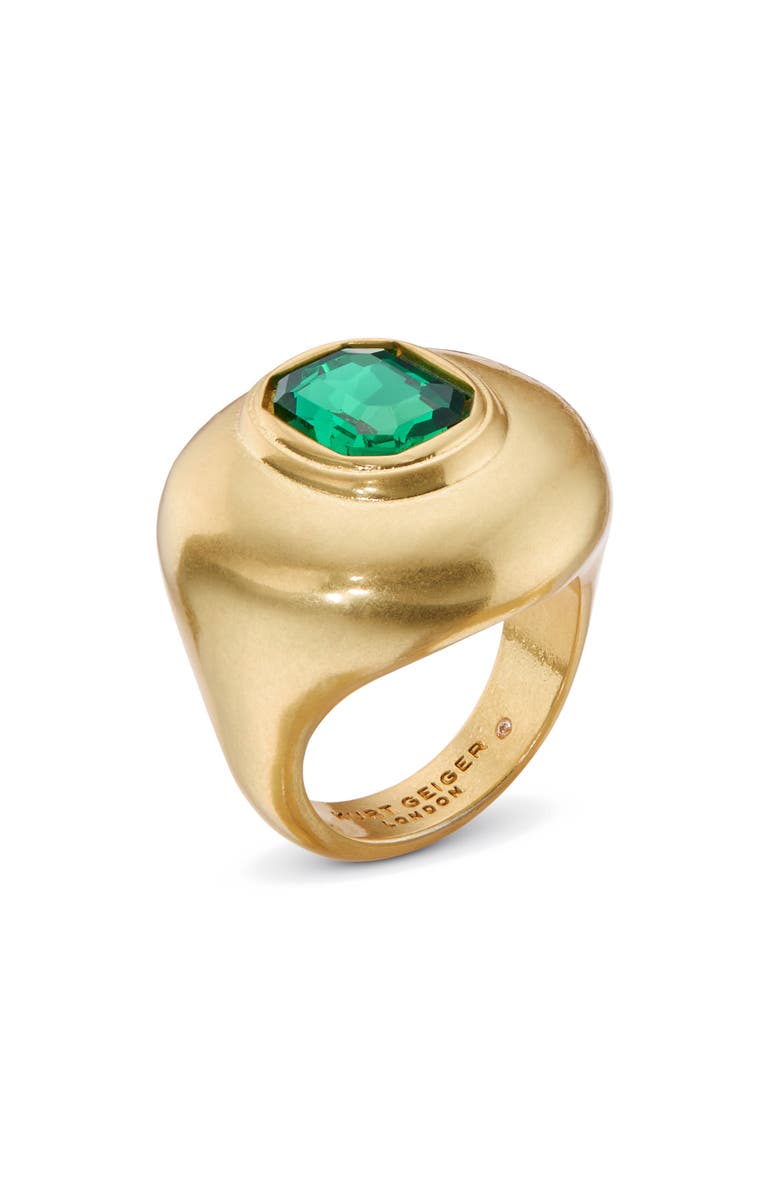 Kurt Geiger London Crystal Button Cocktail Ring, Alternate, color, Green