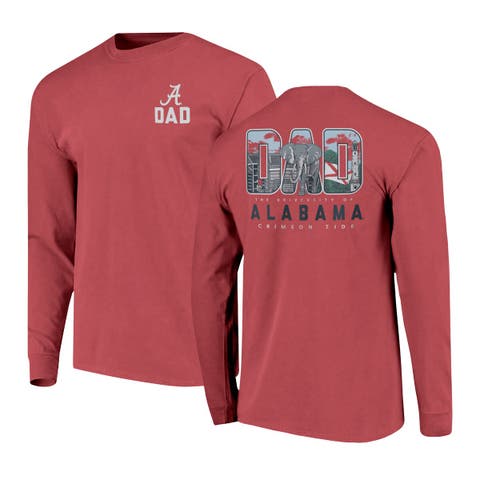 Men's Crimson Alabama Crimson Tide Father's Day Campus Drawing Long Sleeve T-Shirt