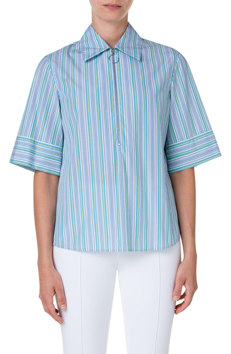 Akris punto Stripe Poplin Top, Main, color, 
