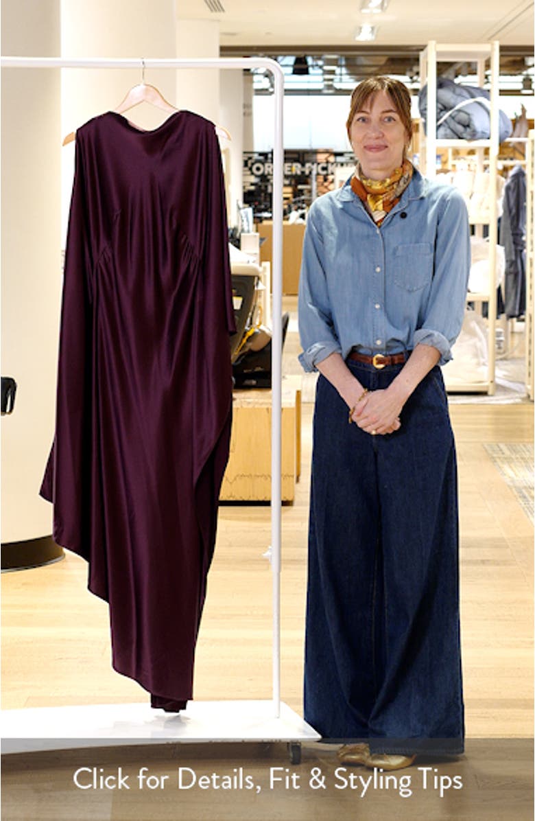 Jarvis Long Sleeve Satin Gown, sales video thumbnail