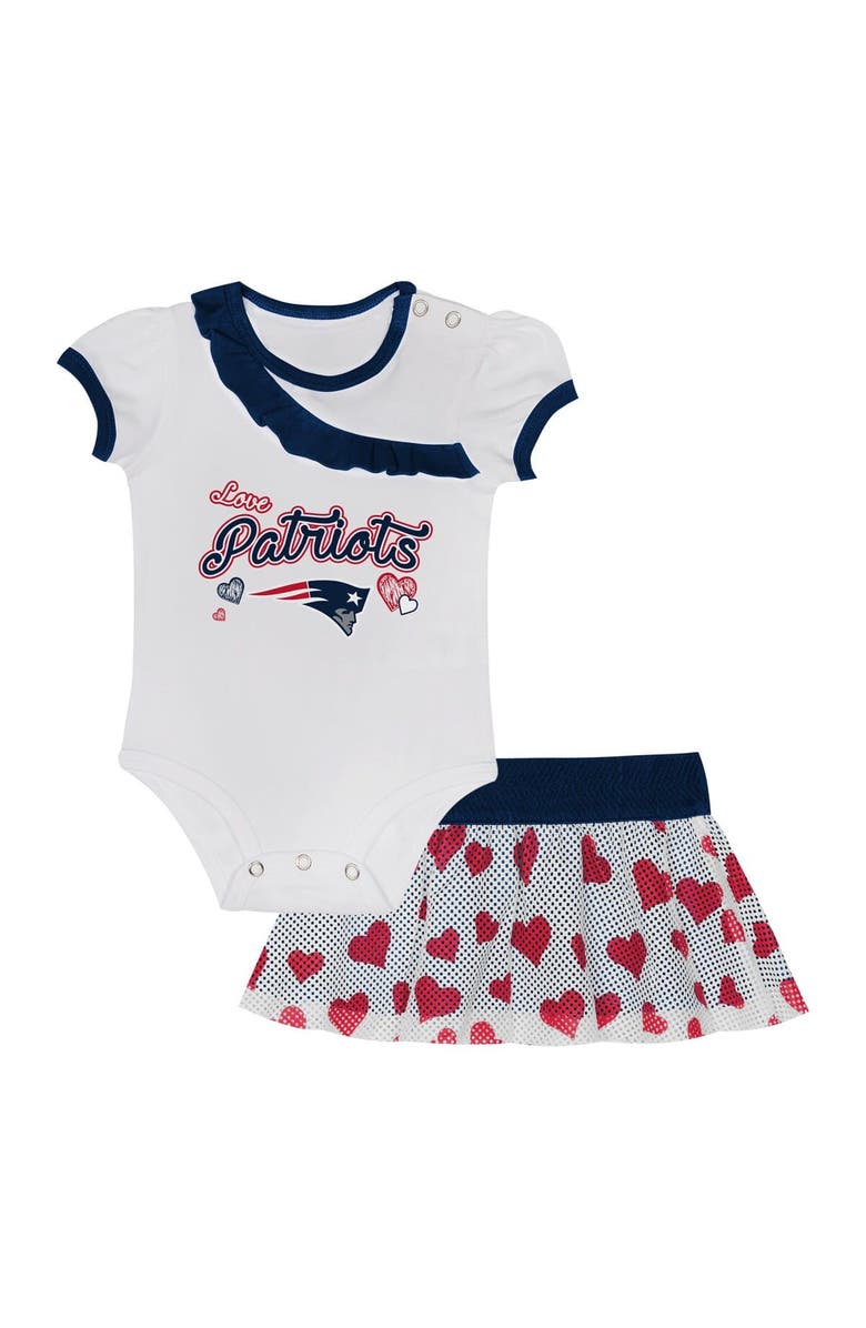 Outerstuff Infant  New England Patriots Love My Team Bodysuit & Skirt Set, Alternate, color, 