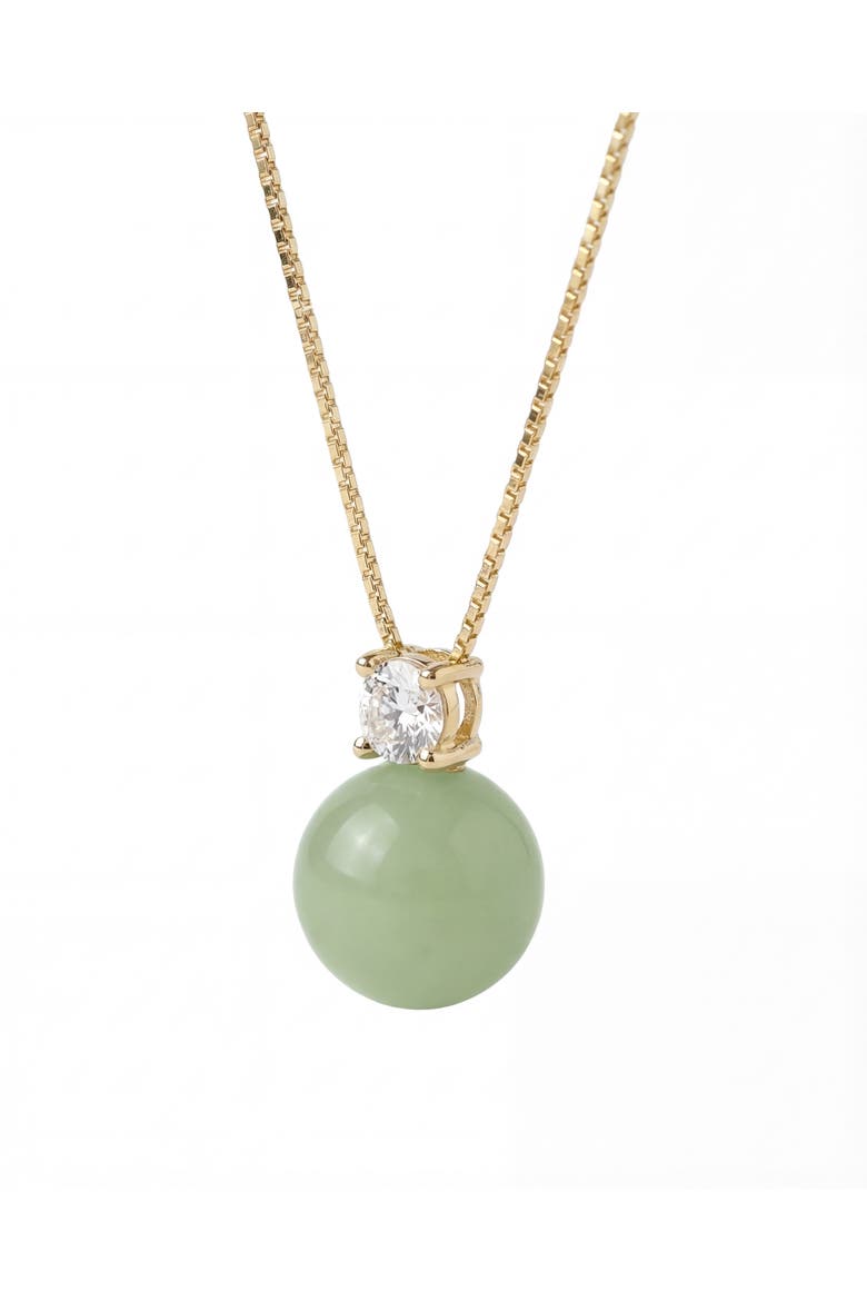 Esther Green jade and zircon necklace, Alternate, color, Light Green