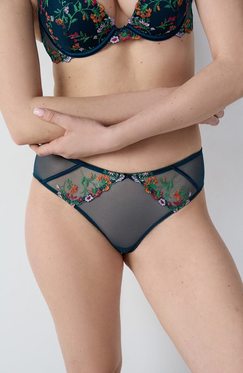 Etam Gourmandise Hipster Briefs, Alternate, color, Petrol Blue