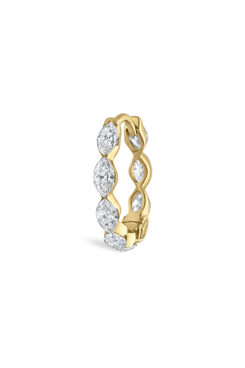 Invisible Set Diamond Marquise Eternity Hoop Earring, Main, color, YELLOW GOLD