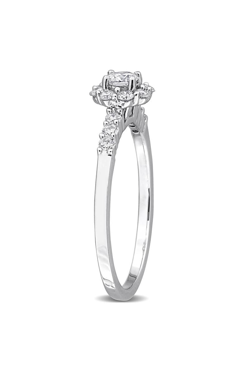 Created Forever Sterling Silver Lab Grown Diamond Halo Ring, Alternate, color, Silver