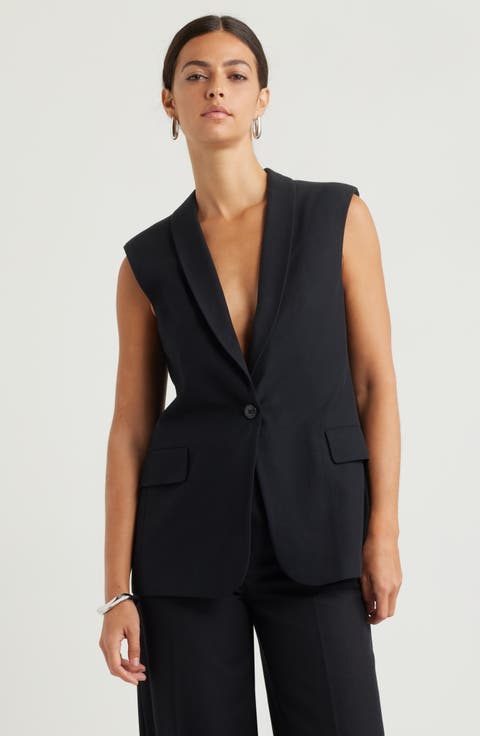 Shawl Lapel Blazer Vest
