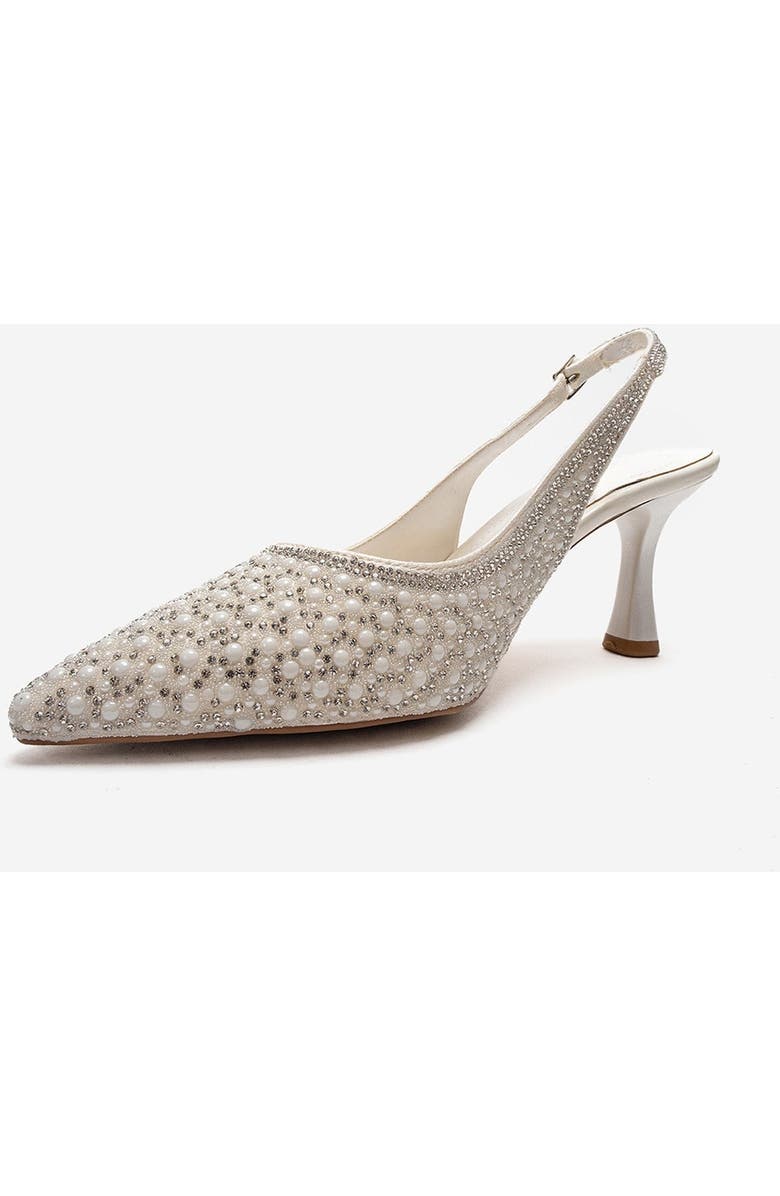 Prologue Shoes Linnea Stiletto Slingback Pump, Alternate, color, Ivory