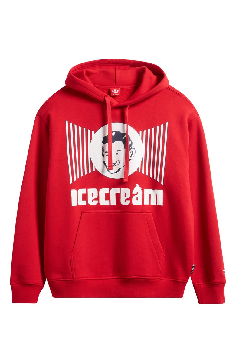 ICECREAM Coneman Cotton Graphic Hoodie, Alternate, color, Goji Berry
