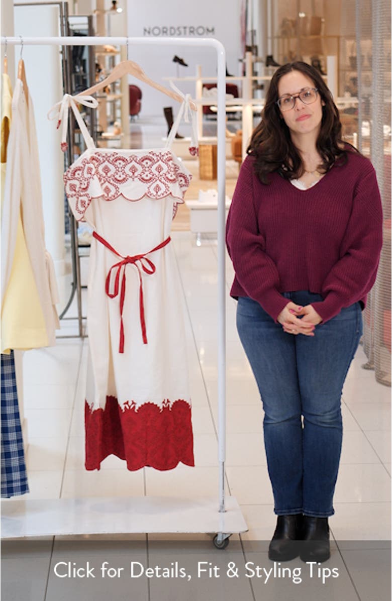 Nina Embroidered Scallop Sundress, sales video thumbnail