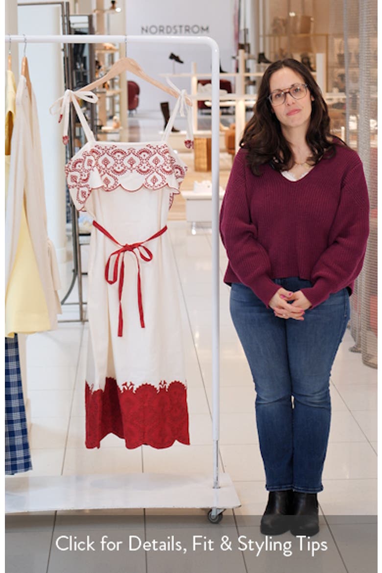 Nina Embroidered Scallop Sundress video
