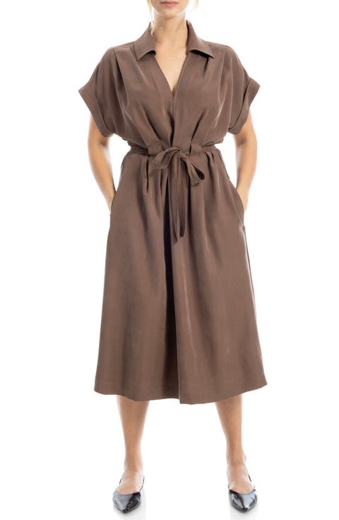 Rolled Sleeve Midi Shirtdress