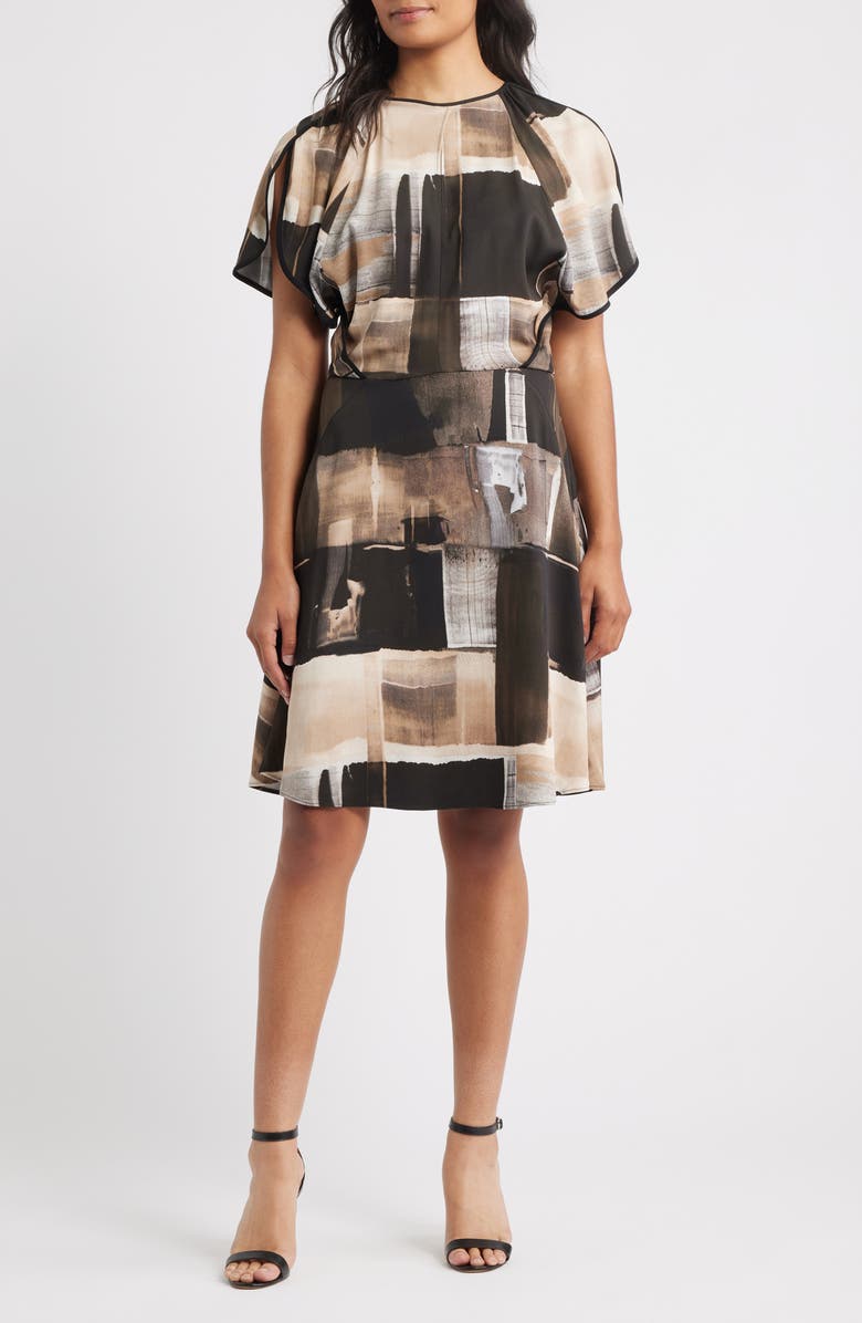 BOSS Divalia Abstract Print, Main, color, Black/ Grey Multi