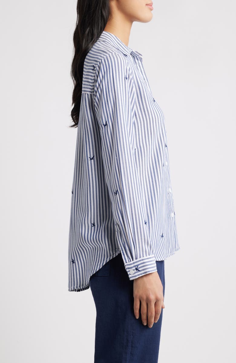 beachlunchlounge Kaylee Heart Stripe Long Sleeve Button-Up Shirt, Alternate, color, Jonathan Crew