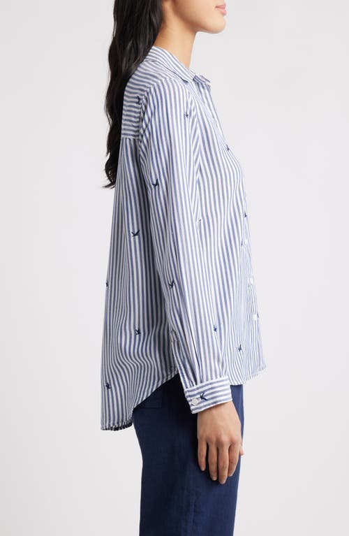 BEACHLUNCHLOUNGE BEACHLUNCHLOUNGE KAYLEE HEART STRIPE LONG SLEEVE BUTTON-UP SHIRT