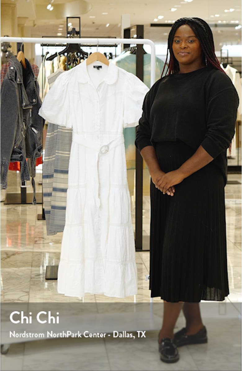 Jessie Belted Lace Trim Organic Cotton Maxi Dress, sales video thumbnail