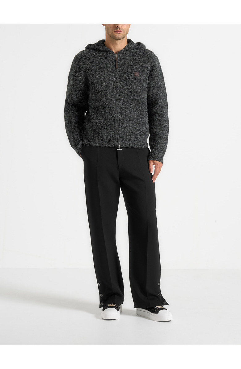 Manière De Voir Billie Unisex Brushed Wool Zip Hoodie, Alternate, color, Grey