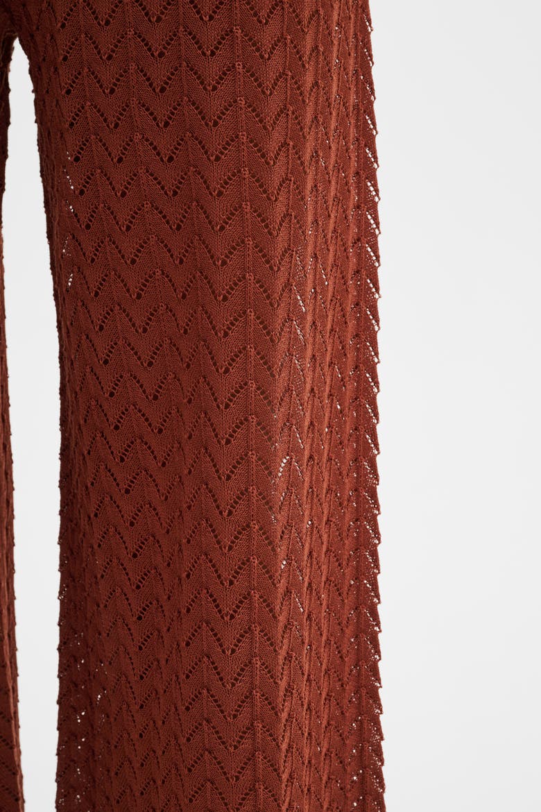 Martina Wide Structure Knitted Pants, Alternate, color, Rust