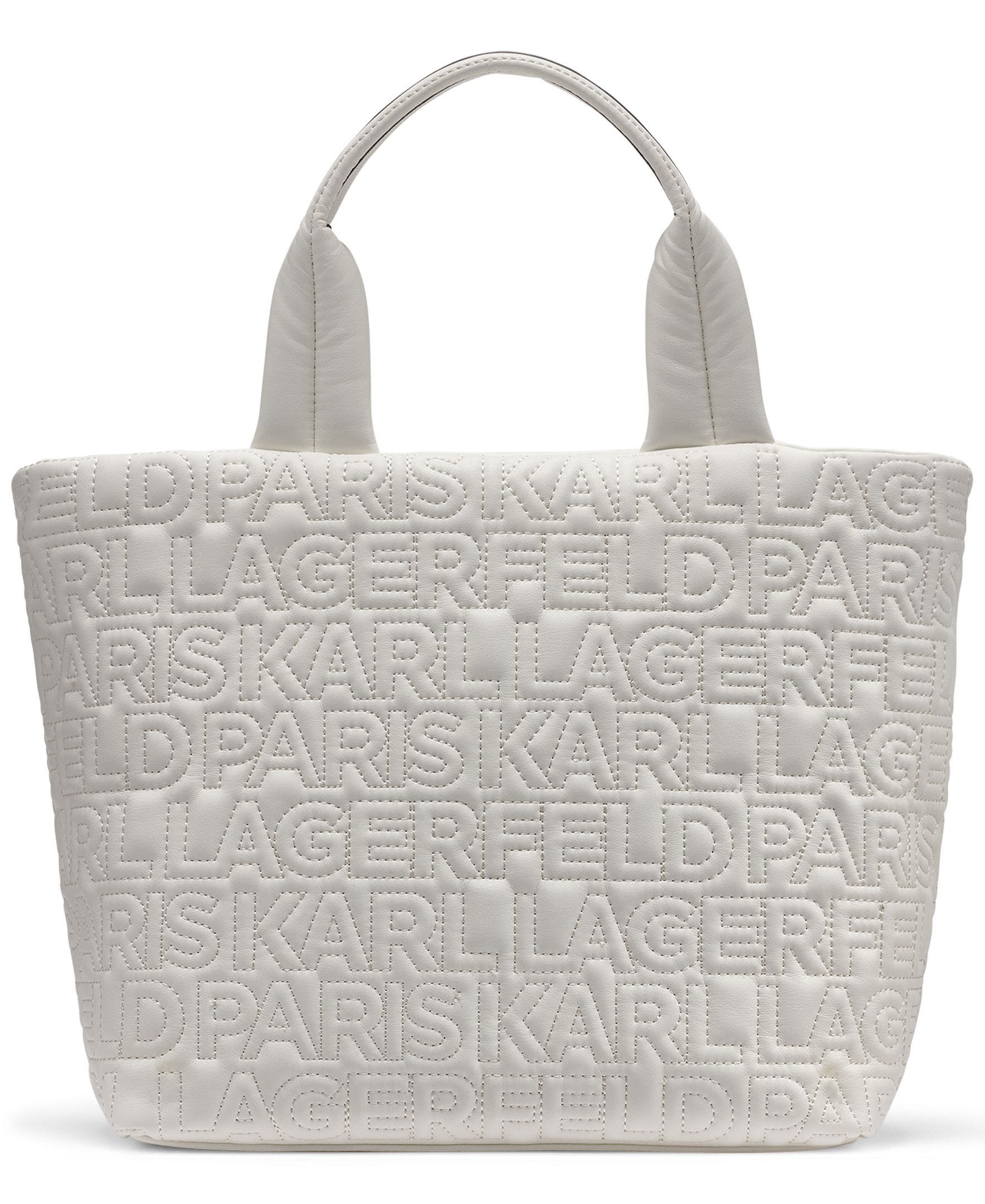 KARL LAGERFELD PARIS Voyage Med Tote, Alternate, color, White Multi