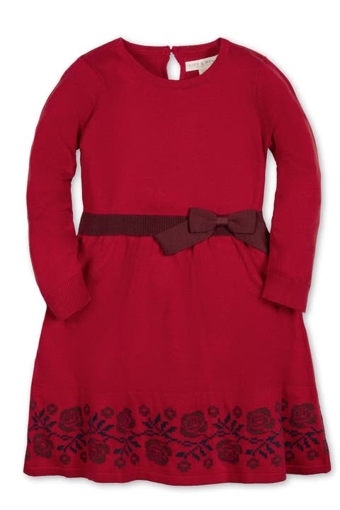 Kids' Organic Skater Sweater Dress with Bow