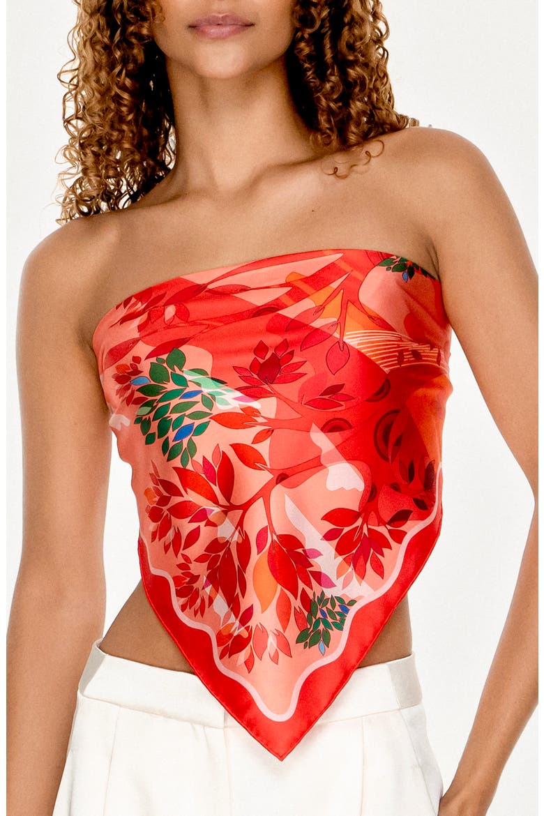 Double Sided Silk Scarf Crossing Red, Alternate, color, Red