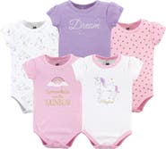 Hudson Baby 5Pk of Soft Cotton One-Pieces