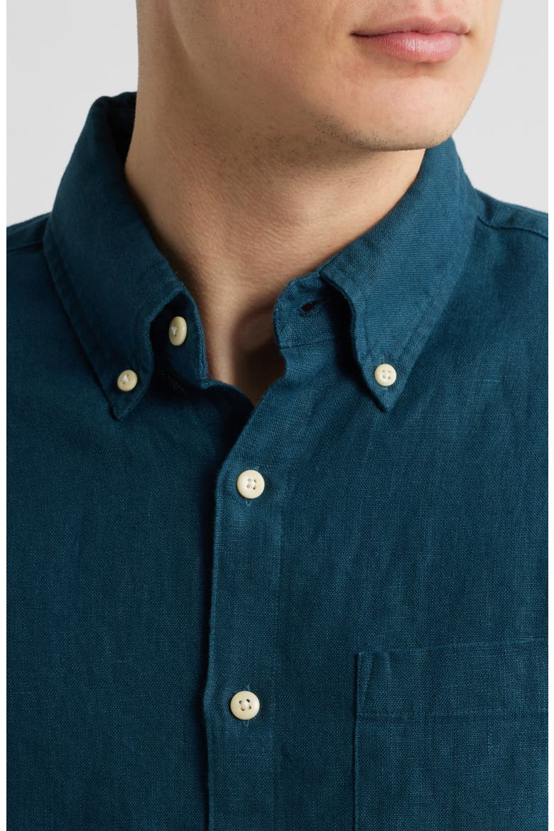 Playa Linen Button-Down Shirt, Alternate, color, DUSK