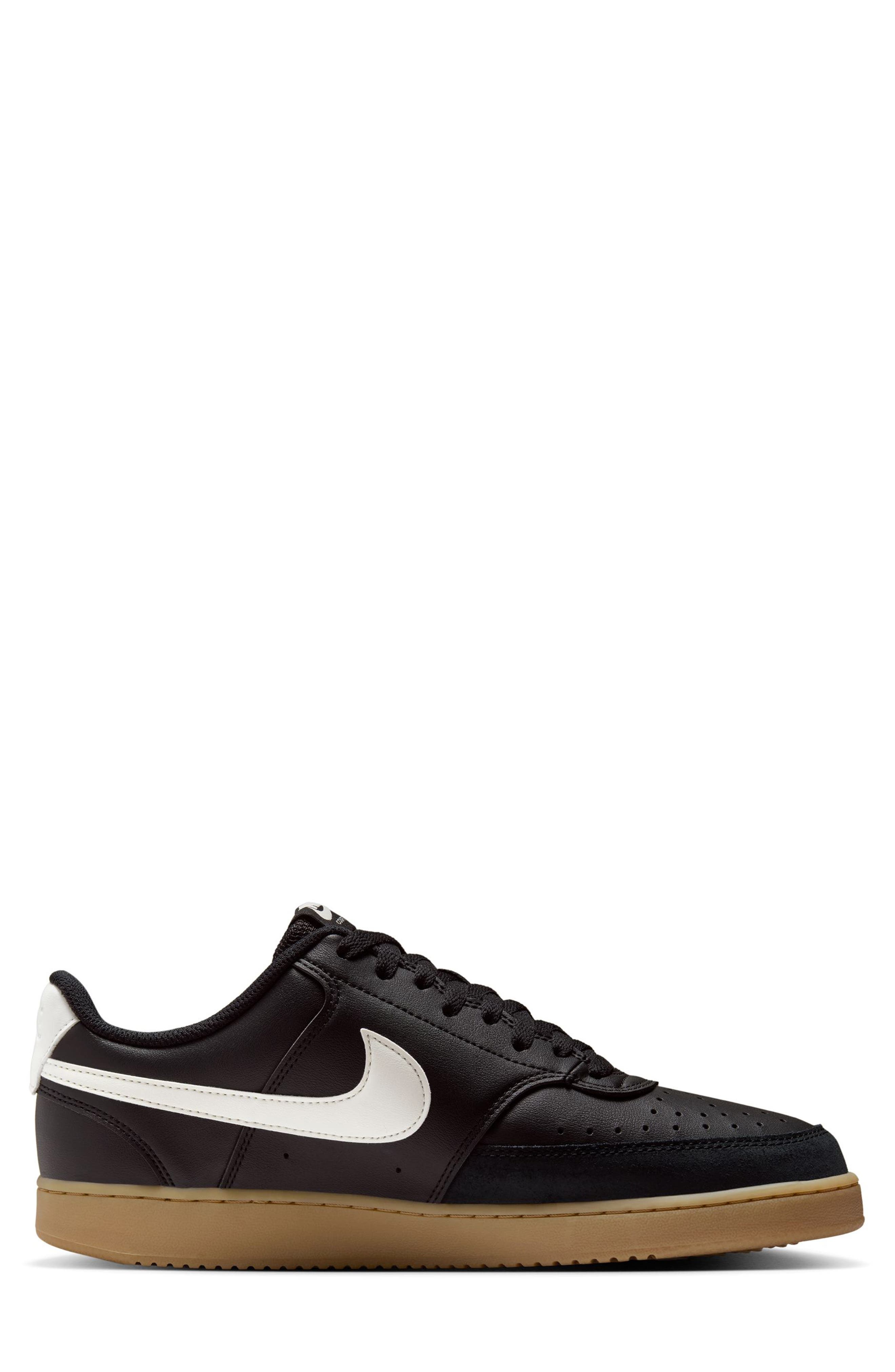 Nike Court Vision Low Sneaker, Alternate, color, Black/ Gum Light Brown