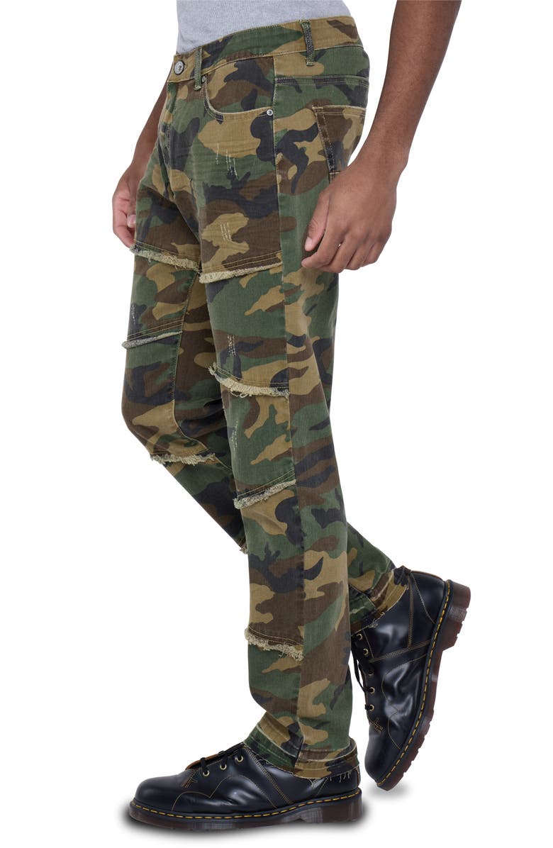 XRAY Camo Print Fringed Skinny Jeans, Alternate, color,
