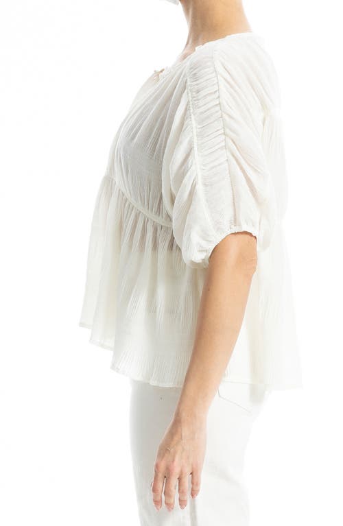 Max Studio Textured Top In Off White