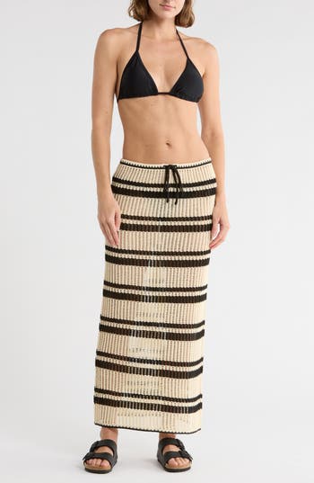 Elan Drawstring Maxi Skirt In Black