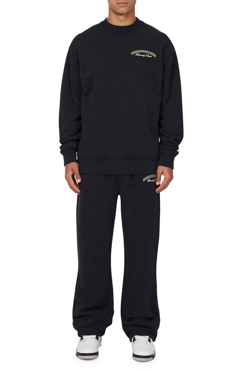 Good For Nothing Heaven Relaxed Crew Sweatshirt, Alternate, color, Black