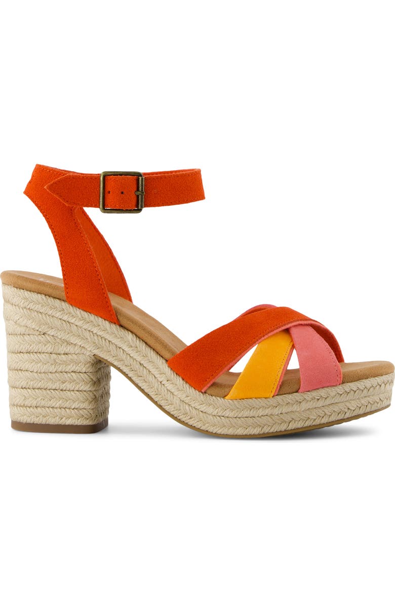 TOMS Majorca Ankle Strap Platform Sandal, Alternate, color, Red