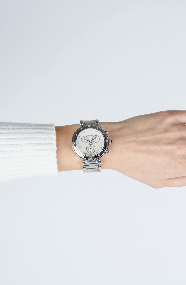 BALMAIN WATCHES Chronograph Diamond Bracelet Watch, 38mm, Alternate, color,