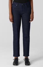 Eileen Fisher High Waist Ankle Slim Jeans